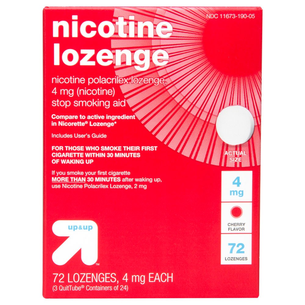 up&up Nicotine Polacrilex 4 mg Cherry Lozenges - 72 Count