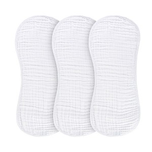 Ely's & Co. Baby Muslin Cotton Burp Cloths - Hourglass Shape  - 3 Pack - 1 of 3