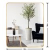 FURNIinspire Metal Frame Rectangle Mirror Crystal Clear Reflections Bathroom Vanity Bedroom Wall Decor, Gold, 36"*30"*1.2" - 3 of 4