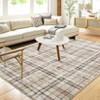 Machine Washable Indoor Modern Geometric Area Rugs Soft Low Pile Mat with Small Checkered Print - 2 of 4