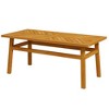 Outsunny Outdoor Coffee Table, Rustic Acacia Wood Patio Table for Garden, Backyard, Balcony, Deck, Natural Wood - 4 of 4
