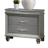 NicBex Nightstand with 2 Drawers,1pc Side Table with Pull Handle and Solid Wood Frame,Bedside Table for Bedroom,Living Room,White/Silver - 3 of 4