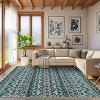 Washable Vintage Boho Striped Area Rug - Non-Slip Non-Shedding Stain Resistant Low Pile Soft Carpet for Living Room Bedroom Home Office - 2 of 4