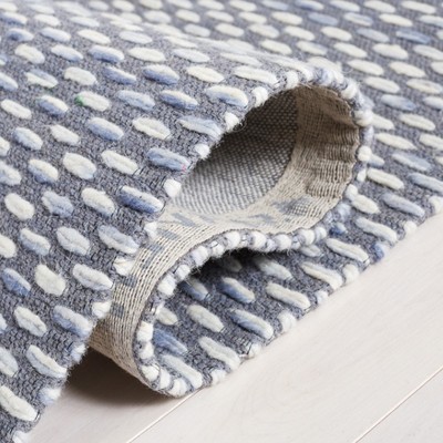 Marbella Gray and Beige Flat Woven Wool Area Rug
