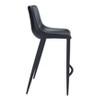 Steel Frame Barstool, 43.3"H Black Faux Leather Seat, Upholstery, Set of 2 By Zuo Modern - 3 of 4