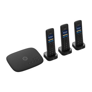 Ooma® Telo™ IP Access Point Home Phone Service Bundle with 3 HD3 Cordless Handsets and Premier Subscription in Black, Size: 3 Handset - 1 of 4