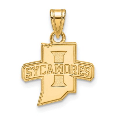 Black Bow Jewelry 14k Yellow Gold Indiana State Sycamores NCAA Small Pendant