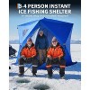 Insulated Pop-Up Ice Fishing Tent 3-4 Person, Quick Setup Portable Hub Tent, 210D Oxford Fabric, Includes Anchors, Ropes & Carry Bag - 2 of 4
