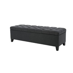 Dexmalle Stoeage Ottoman,Dark Gray - 1 of 4