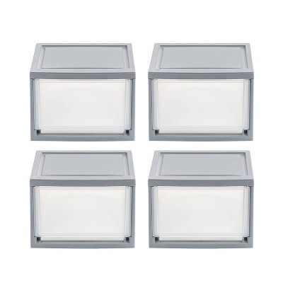 IRIS 4pk Small Stacking Drawer Gray