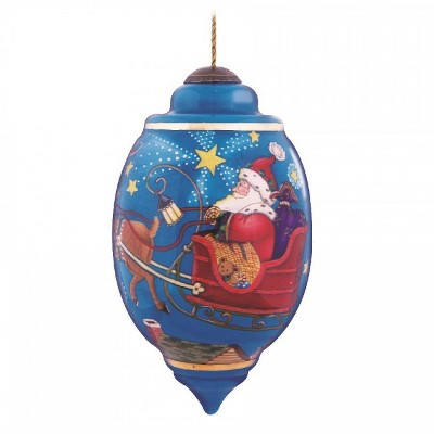 NeQwa 5.25" Ne'Qwa "Merry Christmas to All" Hand-Painted Glass Christmas Ornament #7131164