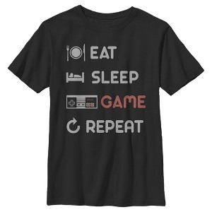 Boy's Nintendo Eat Sleep NES Game Repeat T-Shirt - 1 of 4