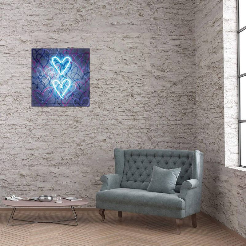 12&#34;x12&#34; Neon Heart I by Grace Popp Canvas Print - Unframed, USA-Made, Fade-Resistant, Ready-to-Hang Artwork, 4 of 5