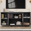 TV Stands for Living Room, 70 Inch TV Stand with 2 Corrugated Glass Cabinet Doors & 4 Open Shelves, Entertainment Center with Storage - 4 of 4