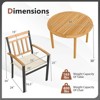Coatway 5 Pieces Outdoor Acacia Wood Dining Set with Cushions for Porch, Balcony, Garden - 3 of 4