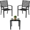 3-Piece All-Iron Patio Bistro Set - Space-Saving, UV-Resistant, 330lb Capacity, Vibrant Colors for Balcony/Garden - 4 of 4