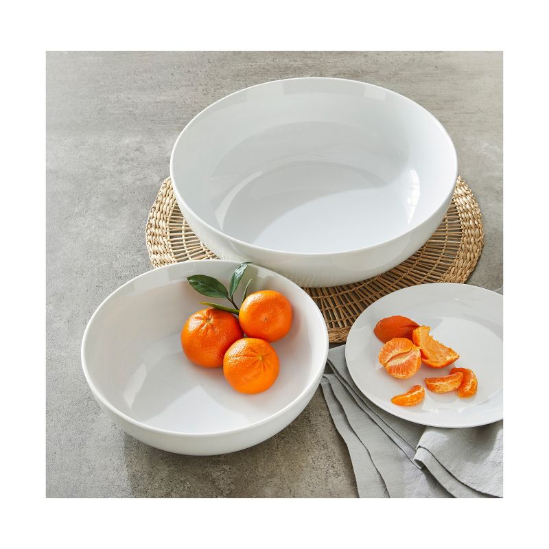 tagltd Whiteware Serving Bowl Large Porcelain Dinnerware Serving Dish, 224 oz., Dishwasher Safe, 3 of 4