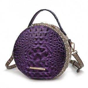 MKF Collection Ynnari Women's Crossbody Bag Croc-Embossed Chic Round by Mia K - 1 of 4
