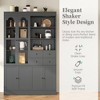 Freestanding Buffet with Hutch with 4 Drawers, Door Shelves and Pull-out Trays for Kitchen Storage or Dining Room Setup - 4 of 4