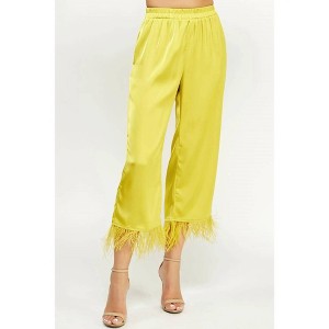 Women's Foncy Feather Trim Pants - Strut & Bolt - 1 of 3