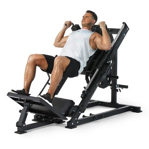 2 In1 Leg Press Hack Squat Machine Combo, 45 Degree Leg Exercise Machine with Linear Bearing & Weight Storage, Workout Equipment for Home Gym - 1 of 4