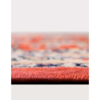Terracotta and Ivory 9' x 12' Easy-Care Synthetic Area Rug