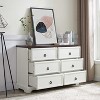 KTMBDW  Modern 6 Drawer Double Dresser for Bedroom with Black Pull ring, Adults & Kids Wide Dressers & Chests of Drawers for Hallway, Entryway - 3 of 4