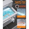 72QT Steam Table, 9x8QT Electric Commercial Food Warmer with Acrylic Shield, Stainless Steel Bain Marie Countertop, Lockable Wheels, 1500W, 110V - 3 of 4