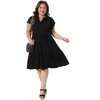 Women's Plus Size V Neck Ruffle Sleeve Tiered Flowy Vacation Summer Midi A Line Dresses with Pockets - Agnes Orinda - 3 of 4