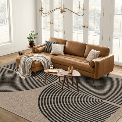 Lahome Modern Back to College Series Rainbow Jute Washable Outdoor Area Rug-Soft, Durable Carpet for Patio, Garden, or Balcony