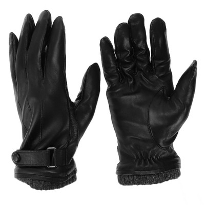 Unique Bargains Breathable Full Finger Glove Sheepskin Leather 1 Pair