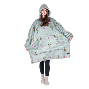 Tirrinia Women Men Funny Themed Prints Wearable Blanket Hoodie Sweatshirt Oversized Luxury, Warm Fleece Lined Pullover, Cozy Gifts for Woman Man - 1 of 4