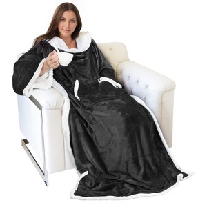 Catalonia Women Men Wearable Fleece Blanket Snuggie Robe for Adult Super Soft Warm Plush Fleece Lining TV Throws Wrap Blanket Cozy Gift for Woman Man - 1 of 4