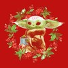 Juniors Womens Star Wars The Mandalorian Christmas The Child Wreath T-Shirt - 2 of 4