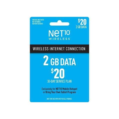 Net10 $20 Mobile Hotspot (2gb) Data Plan - (email Delivery) : Target