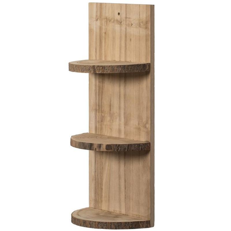 Vintiquewise Natural Wooden Three Sliced Log Wood Shelf Display for Entryway, Kitchen, and Outdoor, 5 of 8