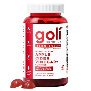 Goli Nutrition Apple Cider Vinegar Sugar Free Dietary Supplement Vegan Gummies - 60ct - 1 of 4