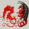Men's Design By Humans Phoenix vs Dragon By chriskar T-Shirt - 2 of 3