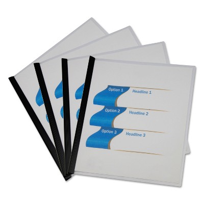 Universal Clear View Report Cover with Slide-on Binder Bar 20 Sheets Black 25 per pack 20560