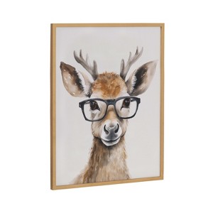 Kate & Laurel All Things Decor 16"x20" Gallery Cute Deer Wearing Glasses Print by The Creative Bunch Studio Gold - 1 of 4