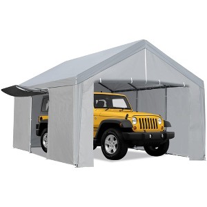 Carport 10×20 FT Heavy Duty Car Canopy Storage Shed, 180g PE Waterproof Canopy Garage Party Tent - 1 of 4