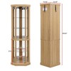 Wooakway 70"H Light Oak Corner Curio Cabinet with Lights and Glass Shelves for Display and Storage - 4 of 4