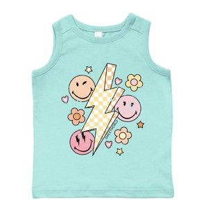 The Juniper Shop SmileyWorld Checkered Lightning Floral Toddler Tank - 1 of 4
