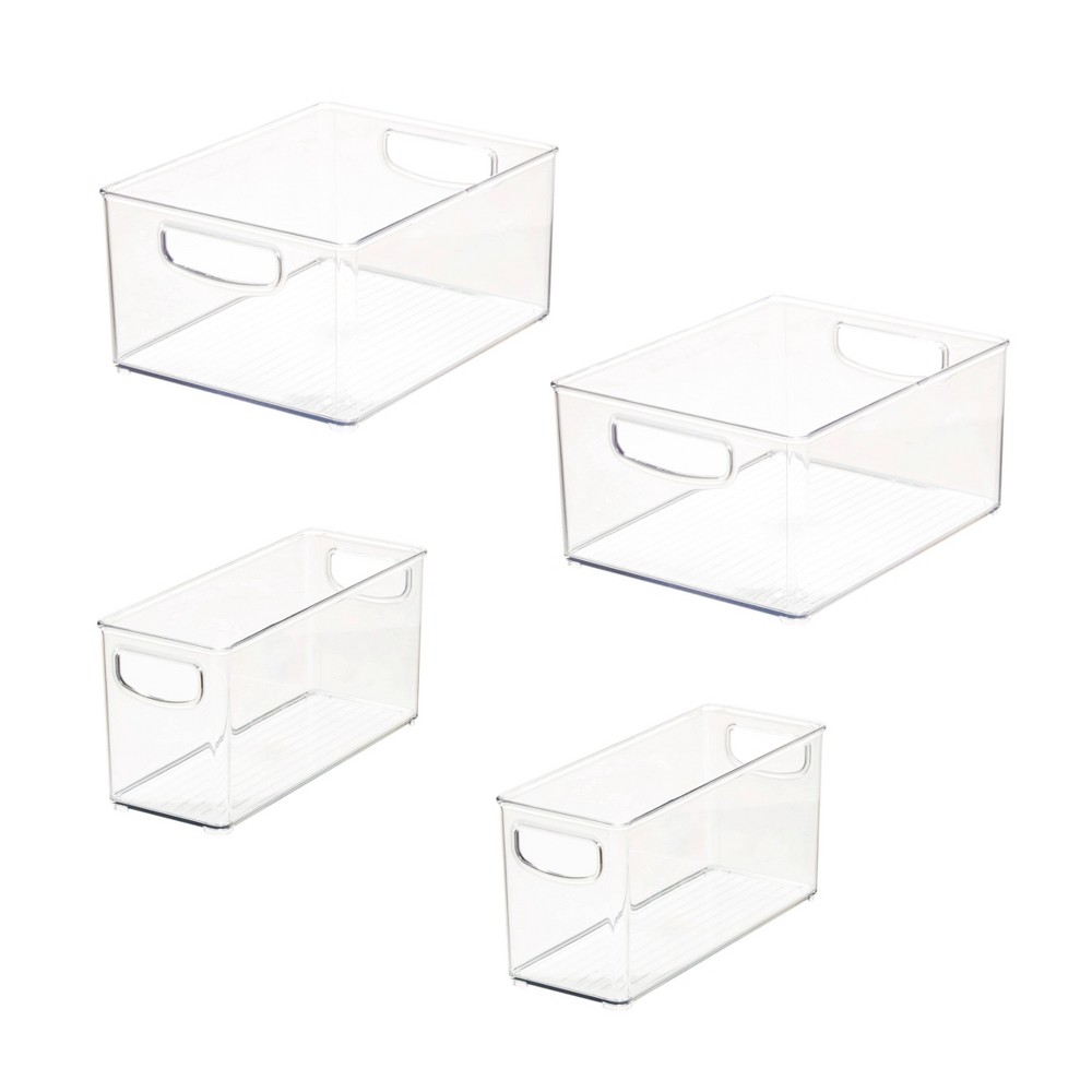 iDESIGN 4pc 10x8x5 Recycled Plastic Organizer Bin Set