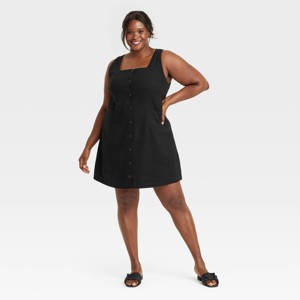 Women's Linen Mini Vest Dress - A New Day™ - 1 of 3