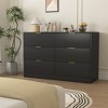 YONWAY 6-Drawer Dresser Bedroom Storage Organizer Furniture, Wide Chest of Drawer with Gold Handle for Closet,Hallway - 3 of 4