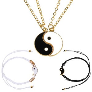 Alloy Necklace and Woven Bracelet Couple Style Set - 1 of 4