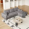 KWPZQEB 114'' Modular Sectional Sofa Couches, L-Shape Couch with 2 Pillows, 3 Seat Sofa with Recliner, Comfy Sectional Couches for Living Room - 3 of 4