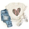 Simply Sage Market Leopard Baseball Heart Short Sleeve Tee - 2XL - Oatmeal - 3 of 4