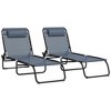 Ridstar Outdoor Folding Deck Chair with 4-Position Adjustable Backrest & Breathable Mesh for Beach, Garden & Patio-Grey - 2 of 4